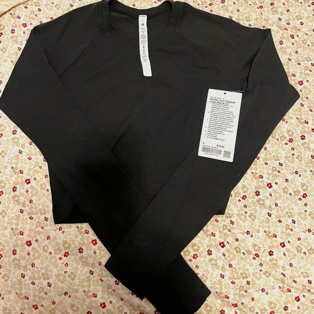 Lululemon Swiftly Tech Cropped Long-Sleeve Shirt 2.0 Size 6(NewWithTag)